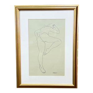 Vintage C.1950's Henry Strater American B&w Nude Lithograph