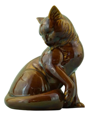 20th Century Ceramic Sculpture in the Shape of a Cat from La Farnesiana, Parma, Italy