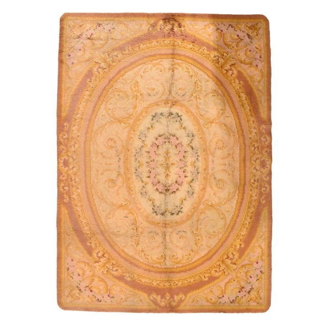 Traditional Antique Spanish Savonnerie Rug 5'8'' X 7'7'' For Sale - Image 3 of 3