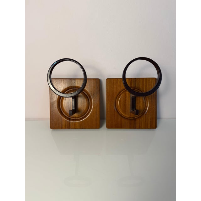 Wall Hooks in Teak by Sudbrock, Set of 2 For Sale - Image 3 of 11