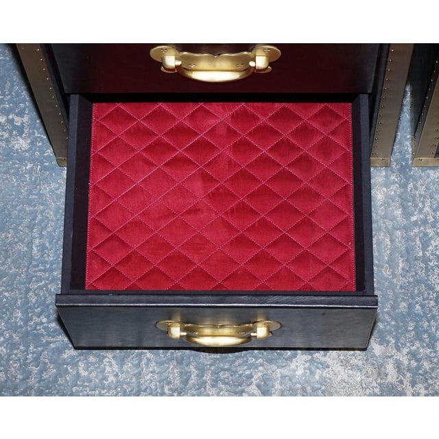 Cumberland Collection Nightstands with Red Velvet Lining from Timothy Oulton, Set of 2 For Sale - Image 11 of 18