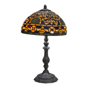 Arts & Crafts Leaded Stained Glass Table Lamp, Early 20th Century