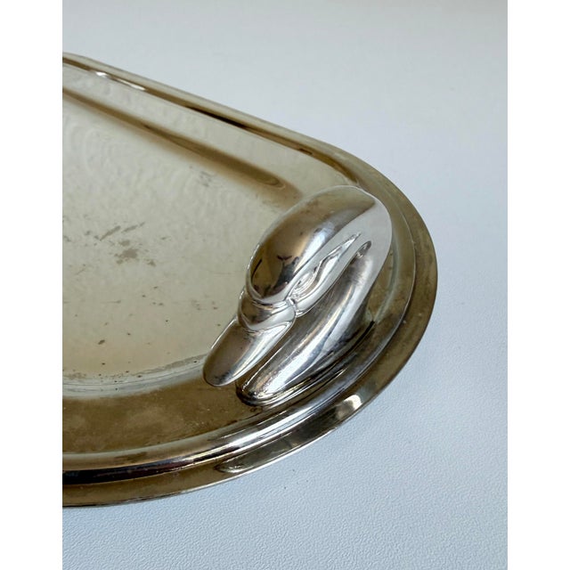 Rustic European French Silver Finish Duck Tray, 1960s For Sale - Image 3 of 11