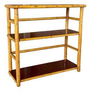 Mid-20th Century Refinished Rattan Bookcase by Ritts Tropitan For Sale