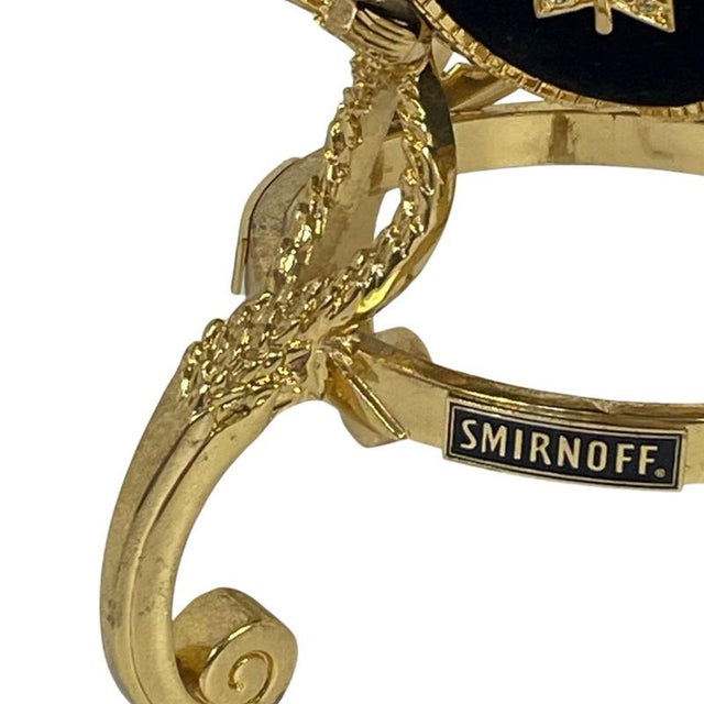 Gilt Faberge Egg Style Ice Bucket in Black Velvet with Crystal Inlay from Smirnoff For Sale - Image 5 of 9