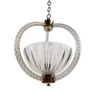 Italian Art Deco Murano Glass Pendant in the style of Barovier, 1930s For Sale