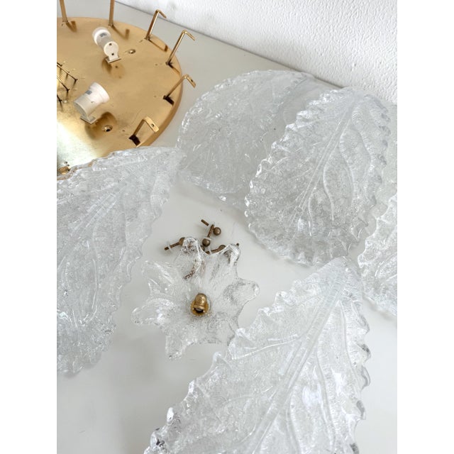 Midcentury Modern Italian Flush Mount with Grit Murano Glass, 1970s For Sale - Image 10 of 11