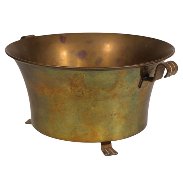 Period Art Deco, sometimes referred to as the "Swedish Grace" style, brass bowl made in Eskilstuna Sweden by O.H....