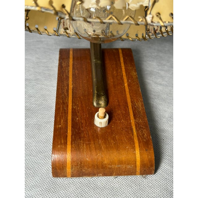 Mid-Century Table Lamps with Wooden Bases, 1950s, Set of 2 For Sale - Image 4 of 14