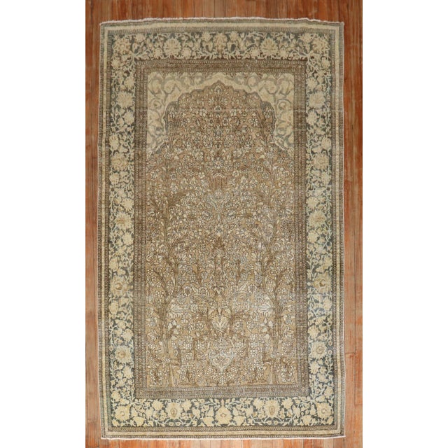 Early 20th Century Antique Persian Isfahan Mihrab Prayer Carpet - 4'6" x 7'6" For Sale - Image 5 of 12