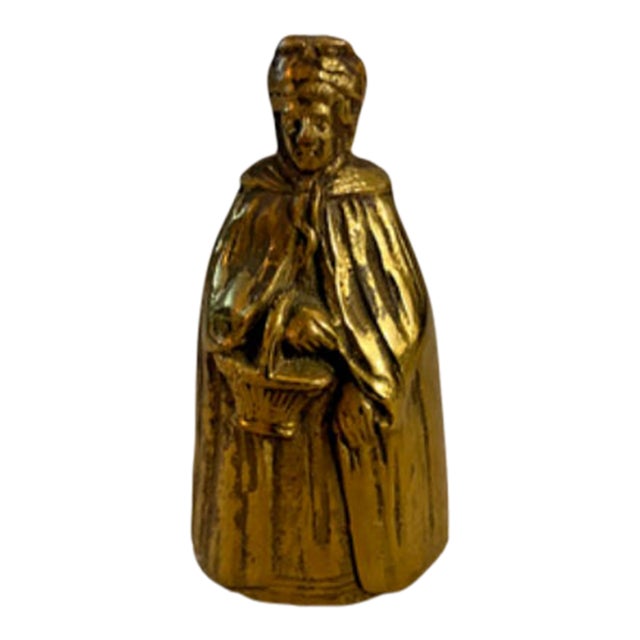 Vintage Petite Brass Priest Shaped Bell For Sale