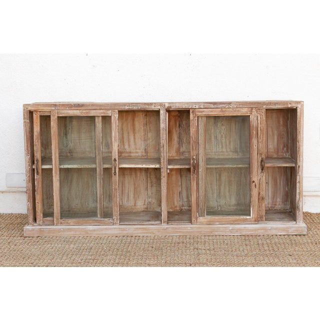Long 20th Century Teak Sideboard With Glass Sliding Door For Sale In Los Angeles - Image 6 of 8