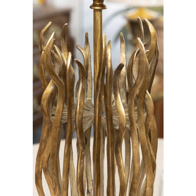 Mid 20th Century Mid 20th Century Organic Modern Brass Sculptural Table Lamp For Sale - Image 5 of 7