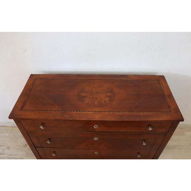 Chest of Drawers with Inlay Walnut, 1960s For Sale - Image 12 of 14