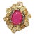 Bochic "Orient" Vintage Ruby & Fancy Multi Gem Cocktail Ring 18K Gold & Silver For Sale