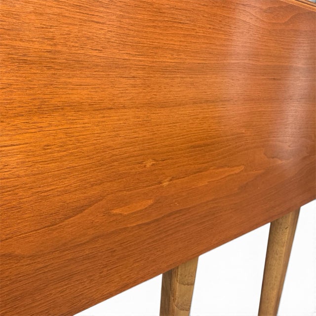 1957 John Van Koert for Drexel Profile K43 Walnut Drop-Leaf Dining Table For Sale - Image 12 of 12