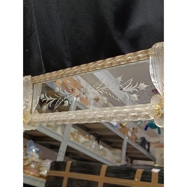 1950s Antique Murano Glass Mirror, 1950s For Sale - Image 5 of 7