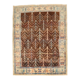 Zabihi Collection Persian Bakshaish Tree Square Contemporary Rug For Sale