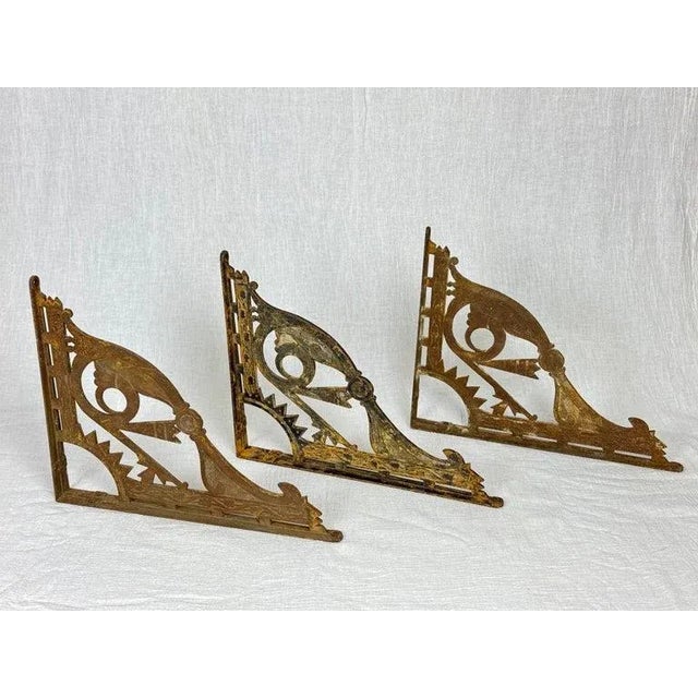 Set of Three Etched Late 19th Century Wall Brackets For Sale In New York - Image 6 of 12