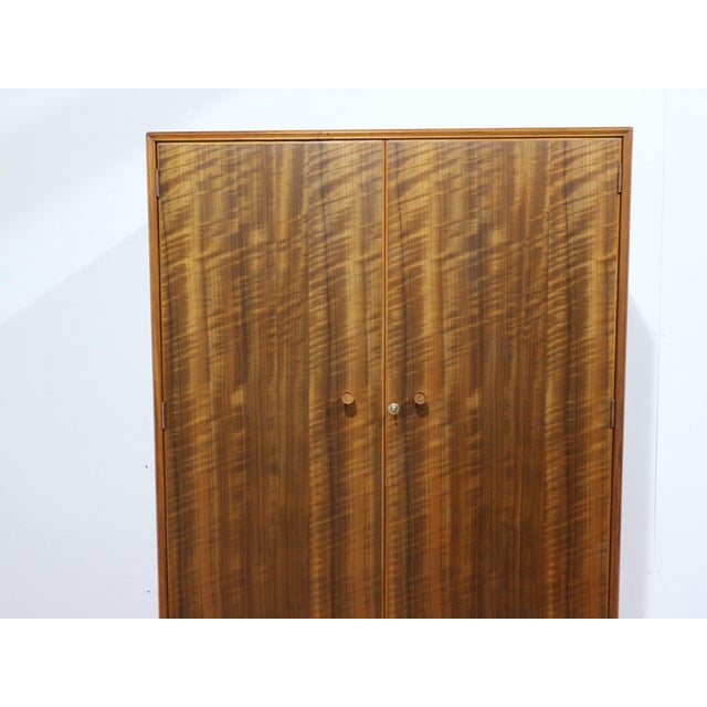 Mid Century Modern Vintage Walnut Double Armoire Wardrobe by Alfred Cox For Sale - Image 10 of 10