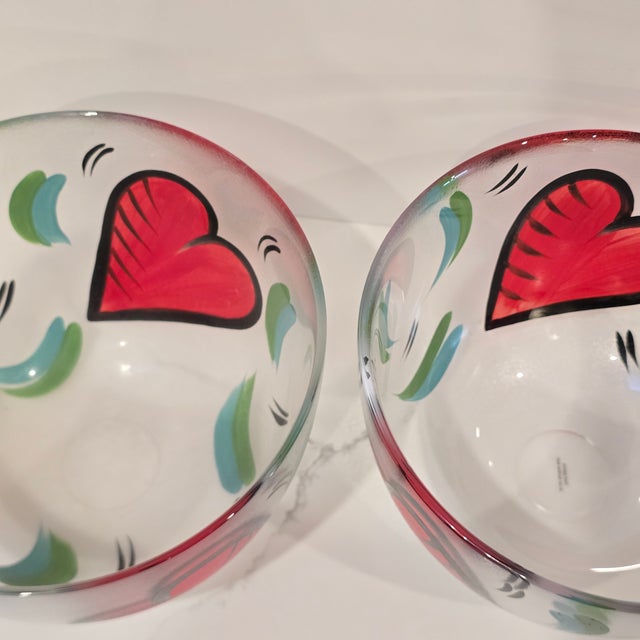 Kosta-Boda Hand-Painted Large Floating Hearts Bowls For Sale In Phoenix - Image 6 of 8