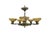 This elegant Art Deco chandelier features five beautifully shaped orange-brown alabaster bowls with scalloped edges. The...