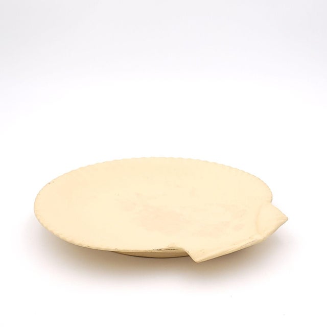 Ceramic Wedgwood Caneware Scallop-Shaped Plate, Unglazed, Circa 1880 For Sale - Image 7 of 7