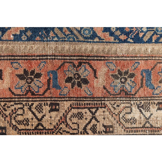 Textile Antique Persian Malayer Orange Handwoven Wool Rug For Sale - Image 7 of 9