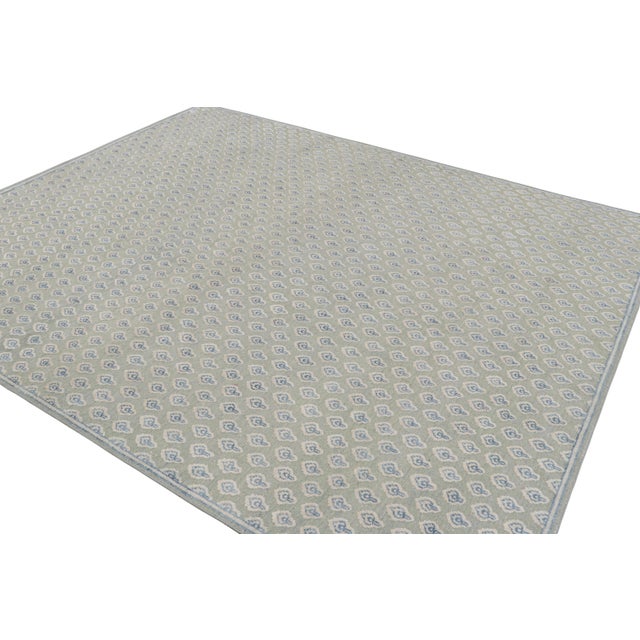 Not Yet Made - Made To Order Rug & Kilim’s Modern Block Print Rug in Blue & Gray with Paisley Floral Pattern - 5x8 For Sale - Image 5 of 7