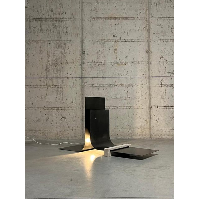 Collision 2.1 Floor Lamp in Iron & Travertine by D´ARK Atelier For Sale - Image 9 of 17