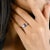 Cushion Cut Blue Sapphire Diamond Engagement Ring in 18k Gold Size 5.5 For Sale - Image 4 of 12