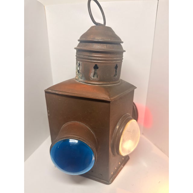 Beautiful and highly unique nautical navigation lantern! I inserted a battery powered rechargeable light bulb (with...