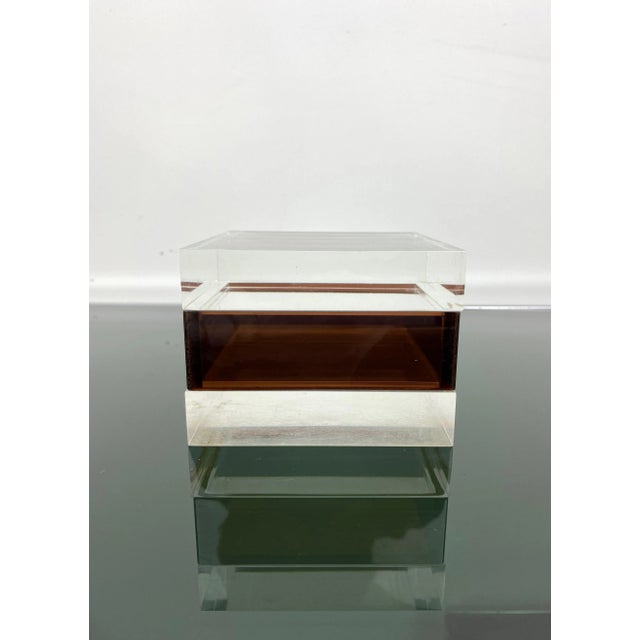 Mid-Century Modern Acrylic Cube Box, Italy, 1970s For Sale - Image 4 of 8
