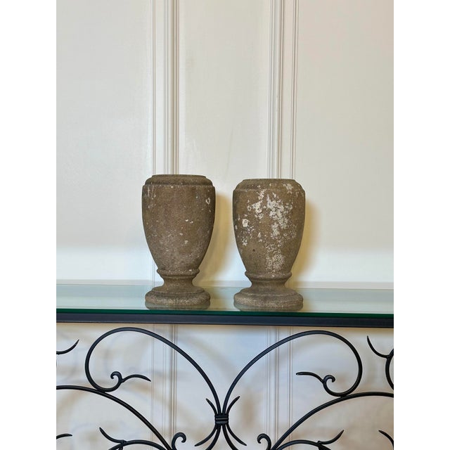Antique Neoclassical Garden Concrete Planter/Urns, a Pair For Sale - Image 12 of 12
