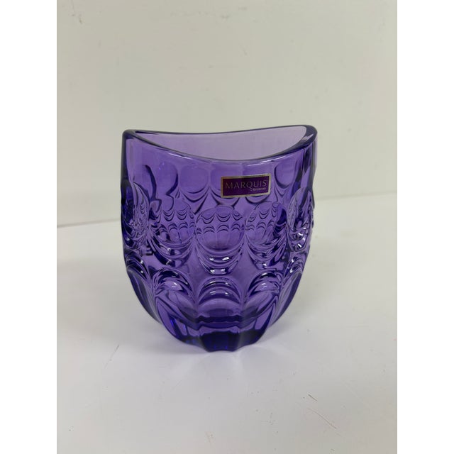 Marquis by Waterford Purple Crystal Cut Glass Vase – Contemporary For Sale - Image 4 of 9