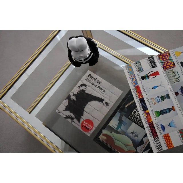 Metal 1970s Hollywood Regency Brass and Chrome Coffee Table For Sale - Image 7 of 8