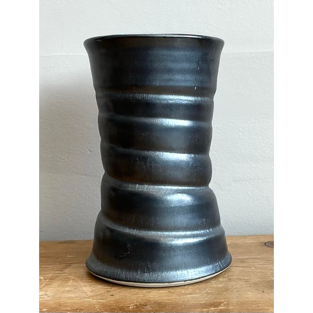 Vintage Original Studio Pottery Vase For Sale - Image 9 of 12