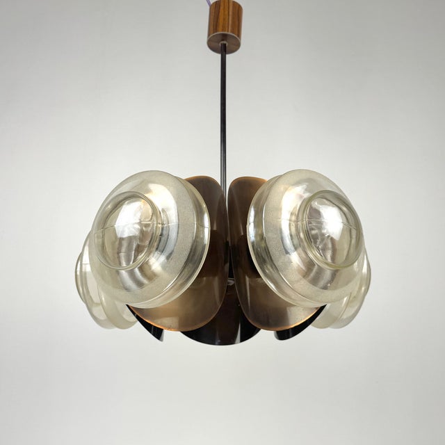 Brutalist Copper Pendant Light, 1970s, in Flawless conditions. Designed 1970 to 1979 This piece is attributed to the...
