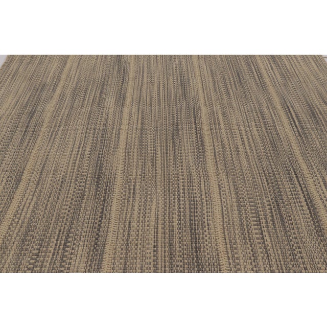 Rug & Kilim’s Contemporary Kilim, Beige with Gray Textural Stripes For Sale - Image 4 of 9