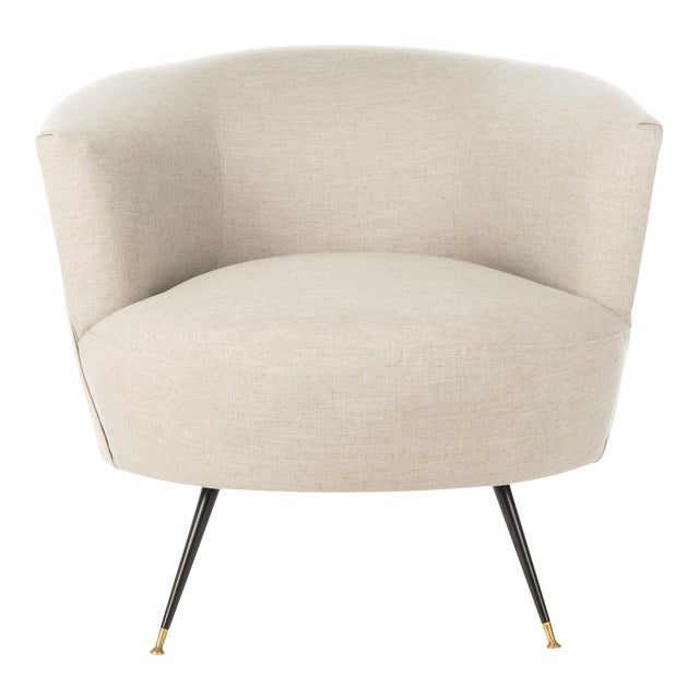 Alexander Velvet Retro Mid Accent Chair in Light Grey For Sale