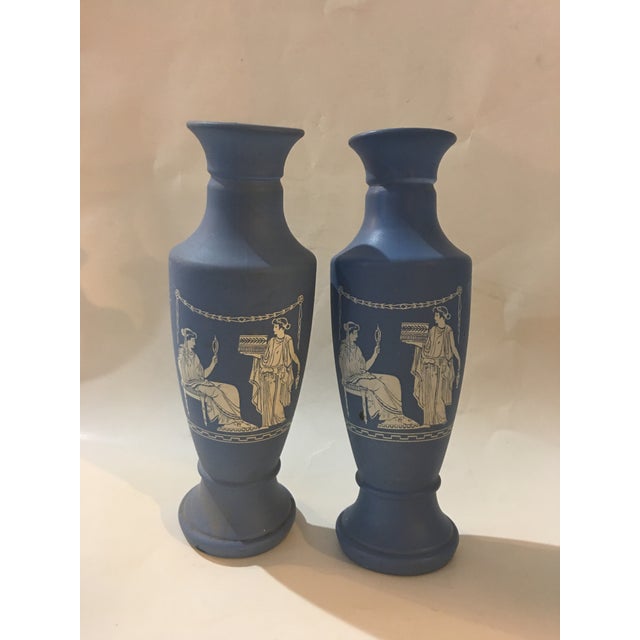 Classical Greek Design Blue & White Vases a Pair Chairish