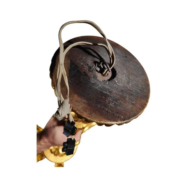 Italian Gilt Wood Chandelier, 1950s For Sale - Image 12 of 13