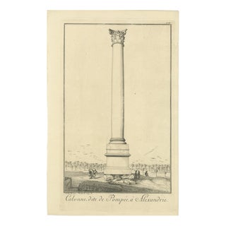 Frederik Ludvig Norden, Pompey's Column, 1755, Engraving on Paper For Sale