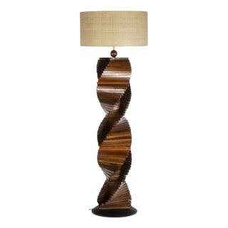 Sculptural Wooden Lamp Base. 1980s For Sale