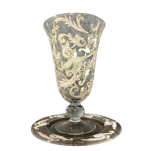 Luxurious crystal vase and tray set / Murano - Baccarat - Saint Louis Impressively beautiful due to the delicate hand-...