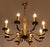 Eight-Arm Eclectic Chandelier in Cast Brass For Sale - Image 4 of 5
