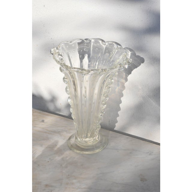 Art Decò Murano Bullicante Vase by Barovier & Toso, 1950s For Sale - Image 4 of 10