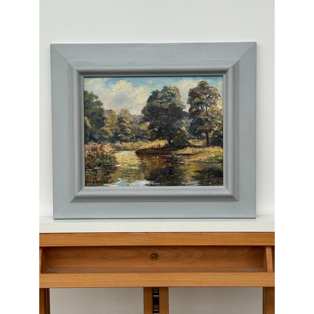 Figures in a Forest by a River Bank in Northern Ireland by 20th Century Artist 1980 Circa For Sale - Image 13 of 18