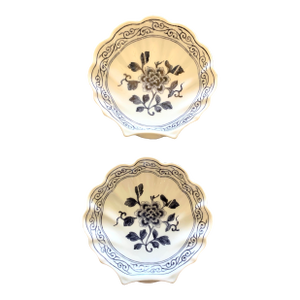 Vintage Set of 2 Chinese Decorative Porcelain Plates, Blue Danube