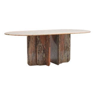 1979 Brazilian Pink Marble Dining Table Attributed to Georges Mathias For Sale